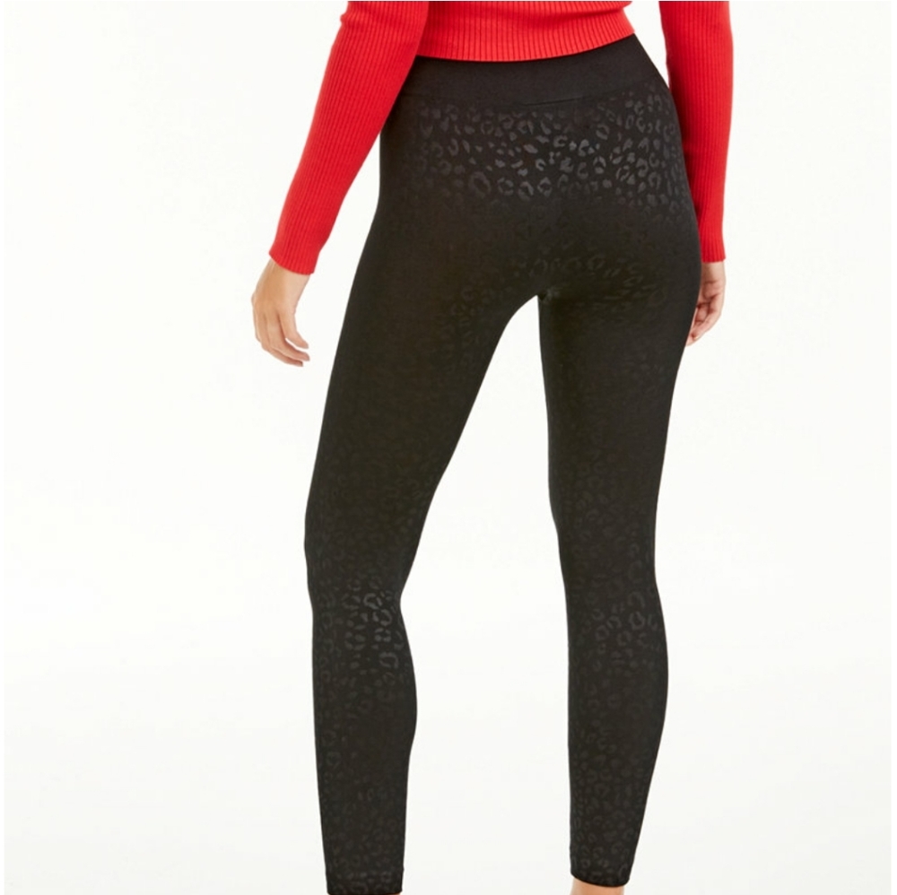 I.N.C Seamless Embossed Animal-Print Leggings, - Picture 2 of 2